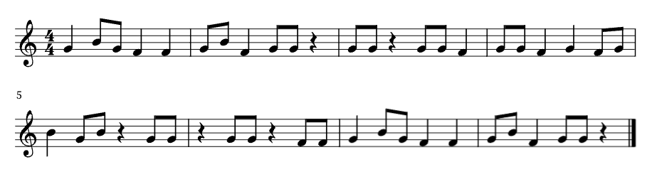 Rhythmic cells with notes